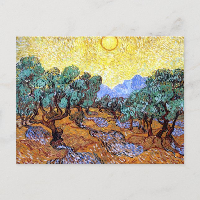 Olive Trees in the Sun Van Gogh Postkarte (Vorderseite)