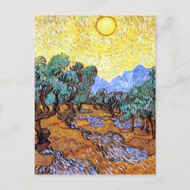 Olive Trees in the Sun Van Gogh Postkarte (Vorderseite)