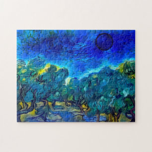 Olive Trees Starry Night Style Puzzle