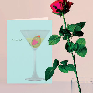 Olive und Martini Valentinstagskarte Dankeskarte