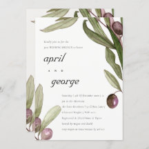 OLIVE WASSERFARBE FOLIAGE POST WEDING BRUNH INVITE