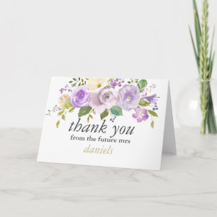 Olive Watercolor Floral Brautparty Vielen Dank Karte