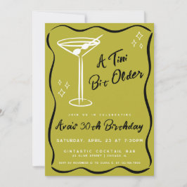 Olive Whimsical Tini Bit Older Martini Geburtstag Einladung