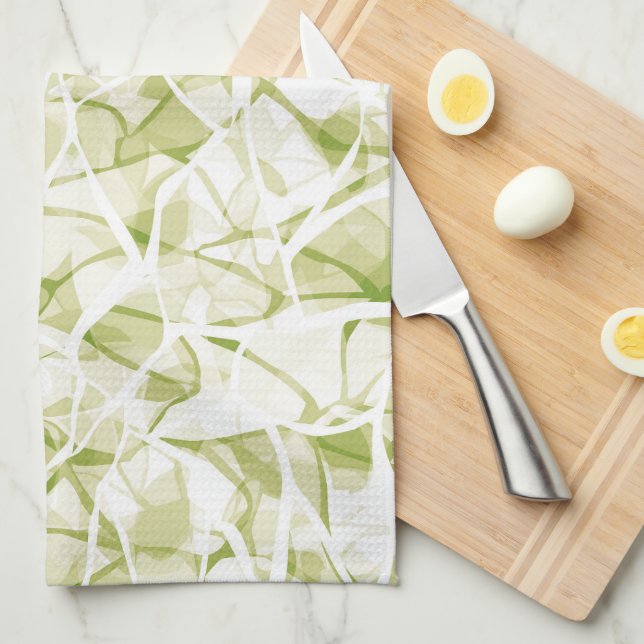 olive-white abstract fashionable modern pattern    geschirrtuch (Viertel Falte)