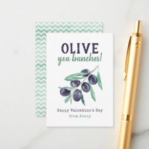 Olive You Bunches Kindergarten Valentine's Cards Begleitkarte
