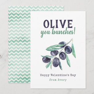 Olive You Bunches Kindergarten Valentine's Cards Feiertagskarte