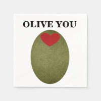 Olive You Disposable Napkins