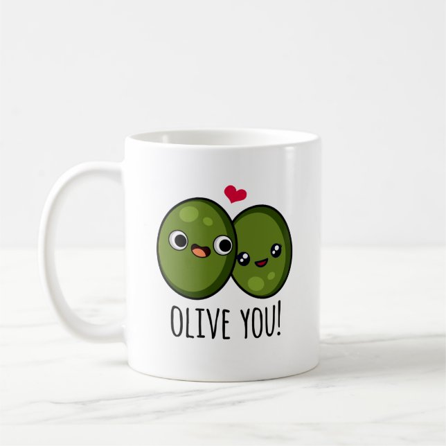 Olive You Funny Liebe Puff Kaffeetasse (Links)