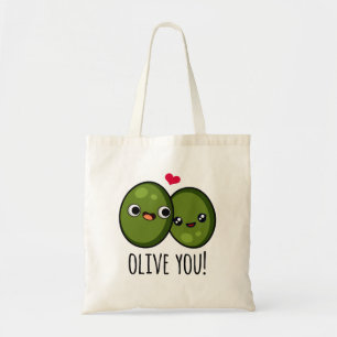 Olive You Funny Liebe Puff Tragetasche