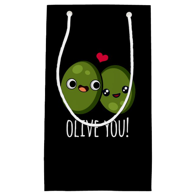 Olive You Funny Olive Pub Dark BG Kleine Geschenktüte (Vorderseite)