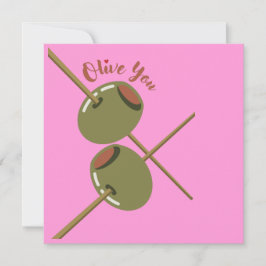 Olive You Hübsche Flache Grußkarte Karte