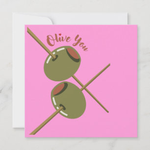 Olive You Hübsche Flache Grußkarte Karte