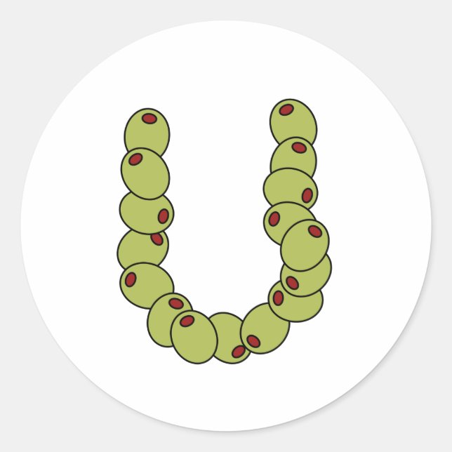 Olive You "I Liebe You" Runder Aufkleber (Vorderseite)