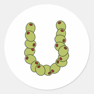 Olive You "I Liebe You" Runder Aufkleber