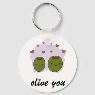"Olive You" Ich Liebe Sie Geschenk für ihn/ihre Li Schlüsselanhänger