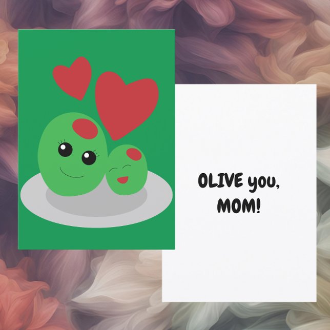 Olive you Mama, Muttertags-Karte Feiertagskarte (Von Creator hochgeladen)