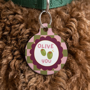 Olive You Personalisiertes Haustier-ID-Tag Lustige Haustiermarke