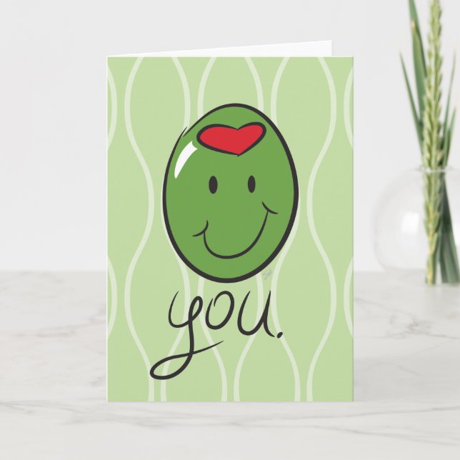Olive You Pillow Feiertagskarte (Vorderseite)