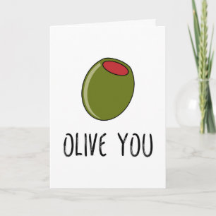 Olive You, Pun, Funny Ich liebe Dich, Valentinstag Karte