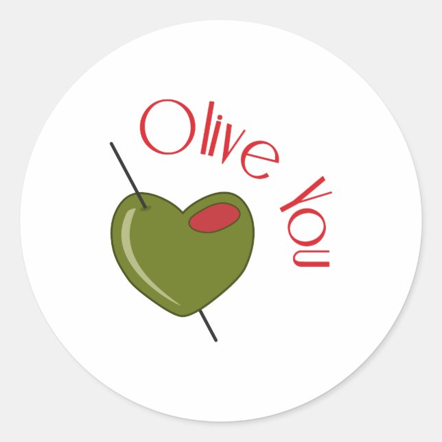 Olive You Runder Aufkleber (Vorderseite)