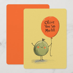 Olive You So viel - Ein Ballon und Lächeln Einladung