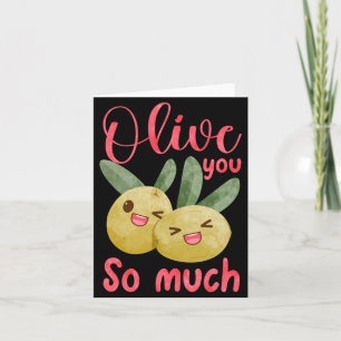 Olive You So Viel Lustiger Lebensmittel-Wortspiel Karte
