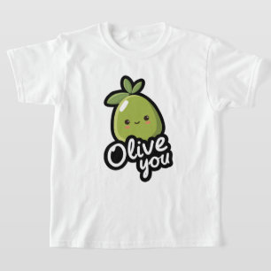 Olive You – Süßes Kawaii-Oliven-Wortspiel-Design T-Shirt