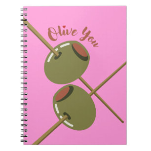 Olive You Süßes Rosa Spiralnotizbuch Lustiges Ol Notizblock