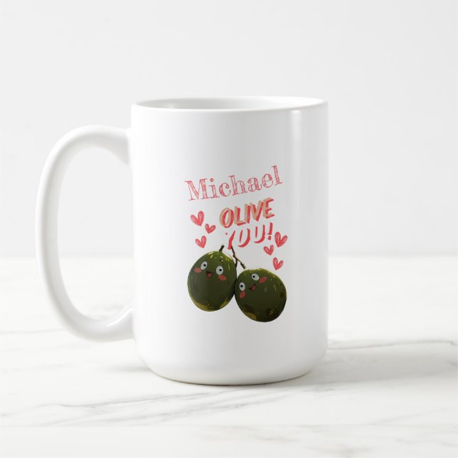 Olive You Two Olive Hearts Kaffeetasse (Links)