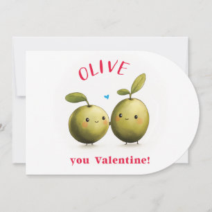 Olive You Valentine Card Einladung