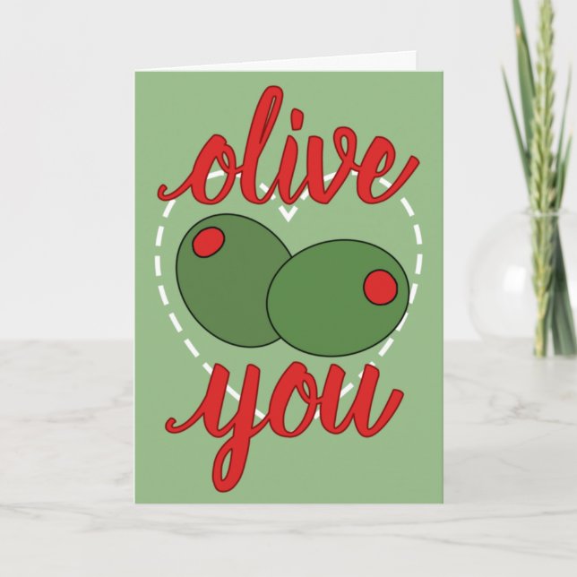 Olive You (Valentine's) Feiertagskarte (Vorderseite)