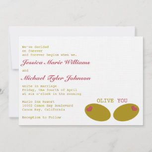 Olive You Wedding Einladung