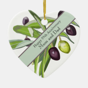Olive zum 59. Hochzeitstag Keramik Ornament