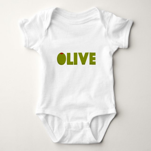 Olivegrün Baby Strampler (Vorderseite)