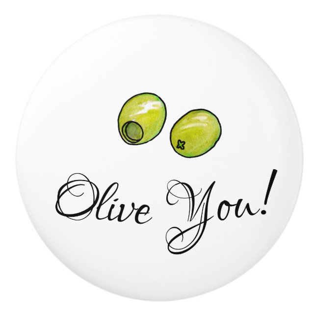 Olivegrün Keramikknauf (Vorderseite)