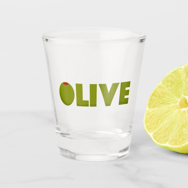 Olivegrün Schnapsglas (Vorderseite)