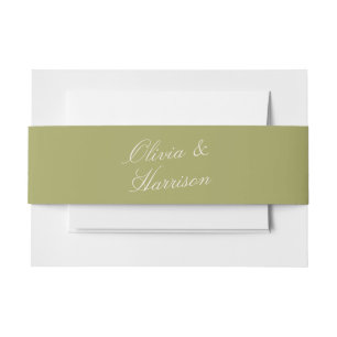 Oliven-Anwesen Kalligrafie-Hochzeit Einladungsbanderole