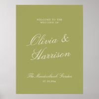 Oliven-Anwesen Kalligrafie Hochzeitsbegrüßung