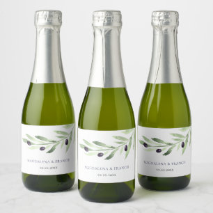 Oliven-Ast-Hochzeitswasserflasche