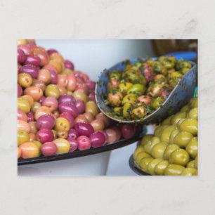 Oliven auf dem Markt Postkarte