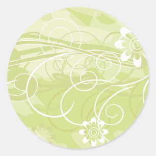 Oliven-Blume Runder Aufkleber
