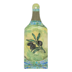 "Oliven-" - dekoratives hackendes Brett-Glaspaddel Schneidebrett