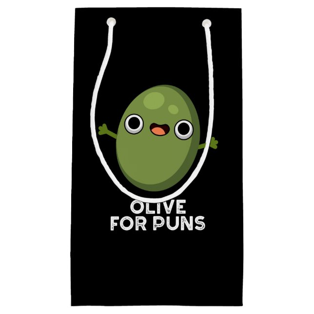 Oliven für Puns Funny Olive Obstpun Dark BG Kleine Geschenktüte (Vorderseite)
