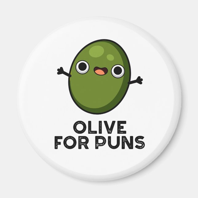 Oliven für Puns Funny Olive Obstpuppe Magnet (Vorne)