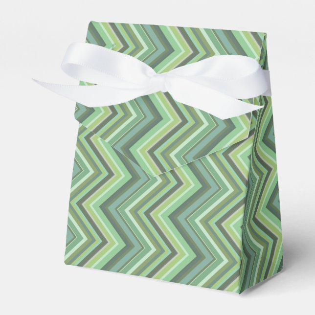 Oliven Green Zigzag Geschenkschachtel (Vorderseite)