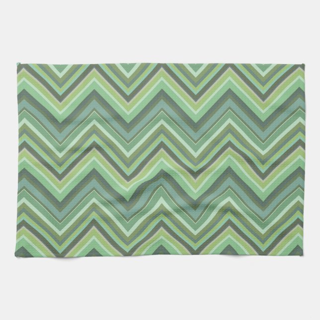 Oliven Green Zigzag Handtuch (Horizontal)