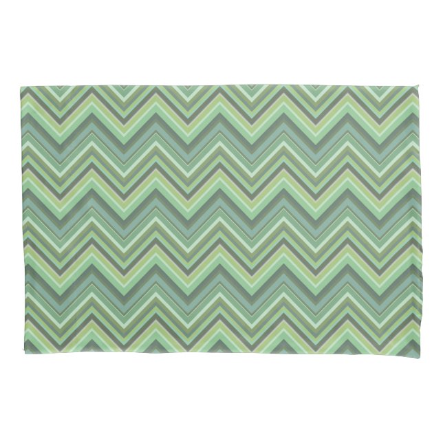Oliven Green Zigzag Kissenbezug (Vorderseite)