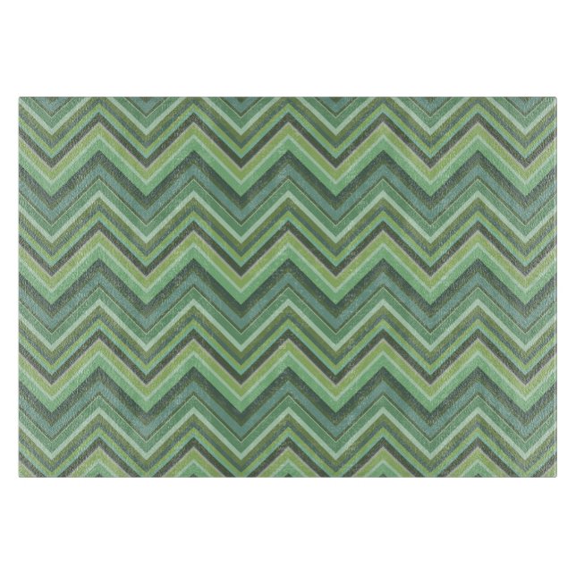 Oliven Green Zigzag Schneidebrett (Vorderseite)