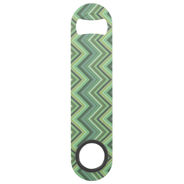 Oliven Green Zigzag Speedflaschenöffner (Vorderseite)