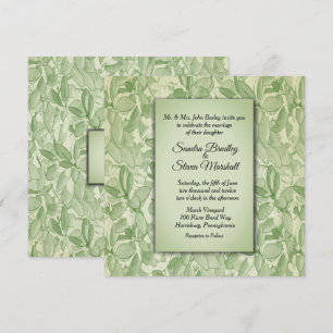 Oliven-grüne Vintage-Hochzeit Einladung